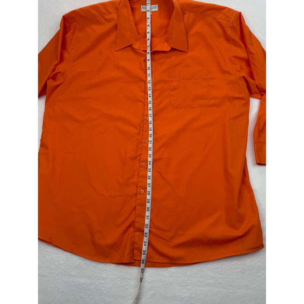 Daniel Ellissa Mens Orange Button Down Dress Shirt 20.5 35-36 Big and Tall Solid - Picture 5 of 7